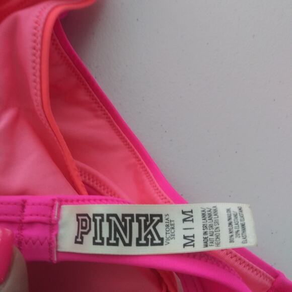Pink Victoria’s Secret Body Wrap Bikini Top Color Block Size M - Picture 5 of 6